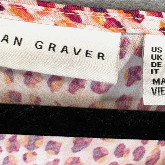 Susan Graver Elbow Sleeve Blouse Italia Knit Red/Orange Print 2X Plus Size - Picture 2 of 9